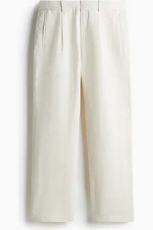 H&M Hose aus Leinenmix in Relaxed Fit - Weiß