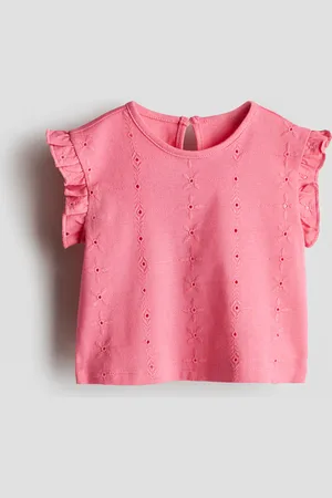 H&M Top mit Broderie Anglaise - Pink