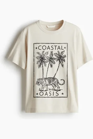 H&M T-Shirt mit Print - Beige