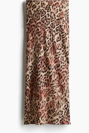 H&M Maxirock aus gecrinkeltem Satin - Beige