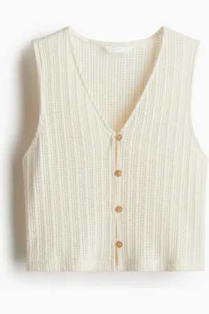 H&M Gilet aus Strukturjersey - Weiß