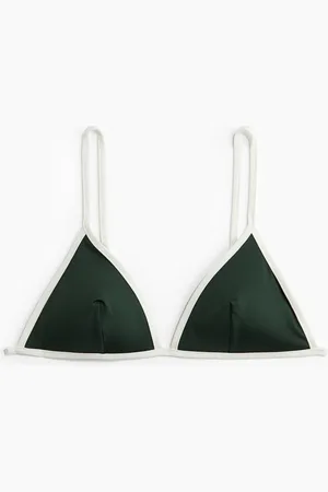 H&M Wattiertes Triangel-Bikinitop - Grün