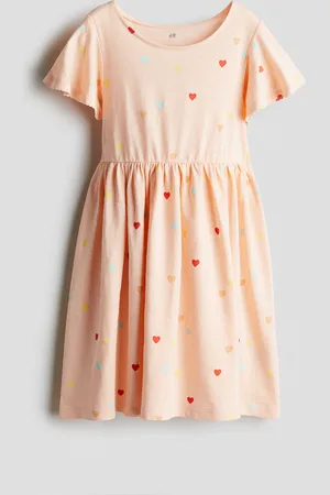H&M Baumwollkleid mit Volantärmeln - Orange