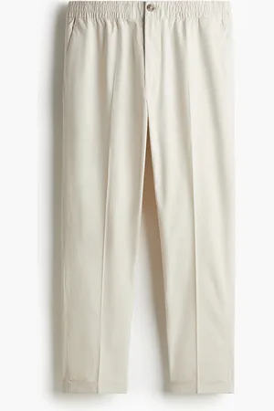 H&M Cropped Baumwollhose in Regular Fit - Beige