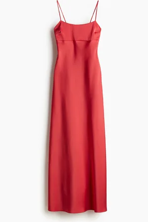 H&M Maxikleid mit Bindedetail - Rot