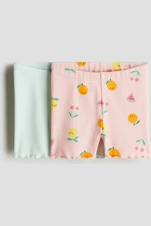 H&M 2er-Pack Gerippte Radlershorts - Pink
