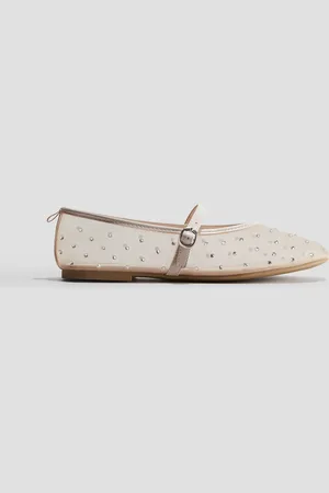 H&M Ballerinas aus verziertem Mesh - Weiß