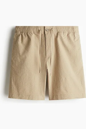 H&M Seersucker-Shorts in Relaxed Fit - Beige