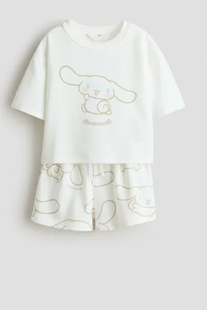 H&M 2-piece printed top and shorts set - Weiß