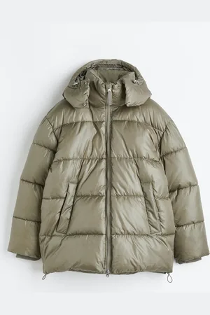 H&M Puffer Jacket Oversized Fit - Grün
