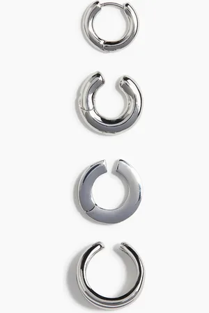 H&M 4er-Pack Earcuffs und Ohrring - Silbre
