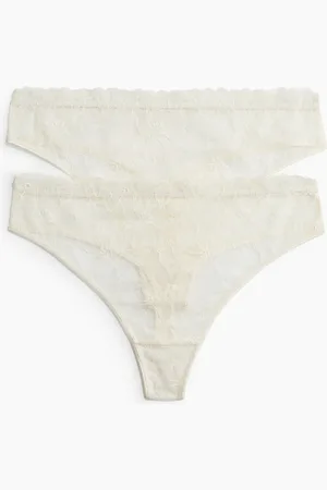 H&M 2er-Pack Tangas aus Spitze - Weiß