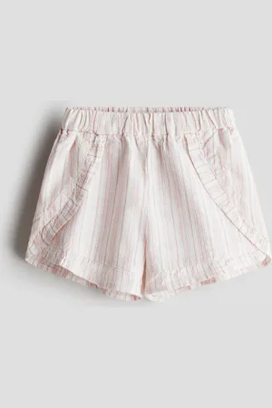 H&M Shorts aus Leinenmix mit Volants - Pink