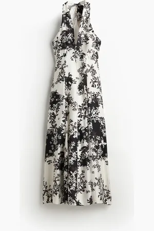 H&M Langes Neckholderkleid - Weiß