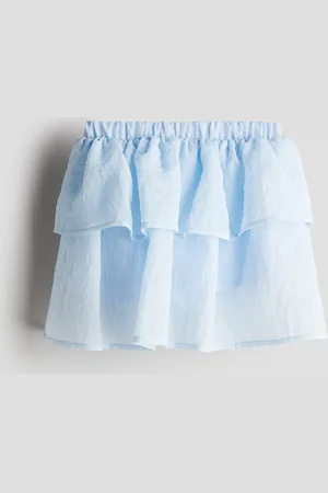 H&M Stufenskort aus Baumwolle - Blau