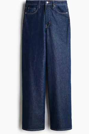 H&M Feather Soft Super Wide Ultra High Jeans - Blau