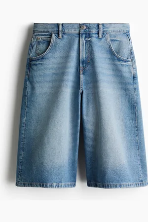 H&M Super Baggy Denimshorts - Blau