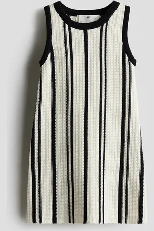 H&M Baumwollkleid mit Struktur - Schwarz