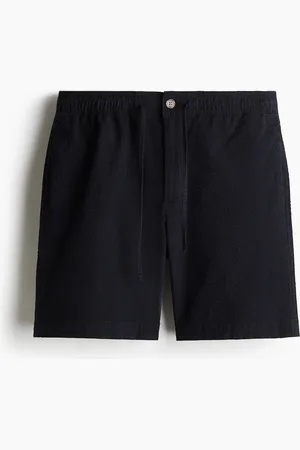 H&M Seersucker-Shorts in Relaxed Fit - Blau