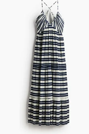H&M Plissiertes Maxikleid - Blau