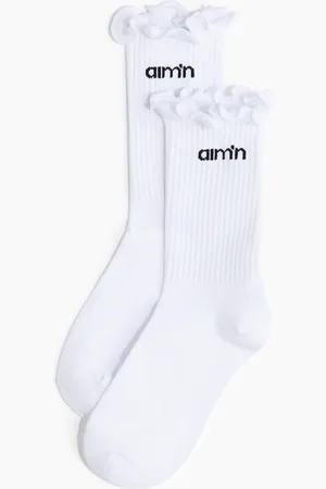 H&M Frill Logo Socks - Weiß