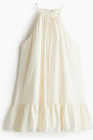 H&M Ärmelloses Kleid mit Volants - Weiß