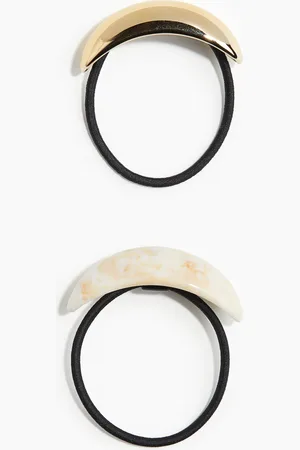 H&M 2er-Pack Haargummis mit Zierspange - Gold