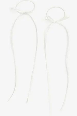 H&M 2er-Pack Haargummis mit Schleife - Weiß