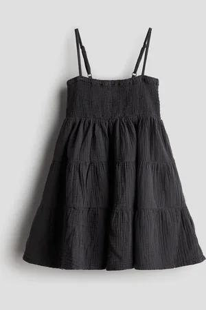H&M Gestuftes Musselinkleid - Grau