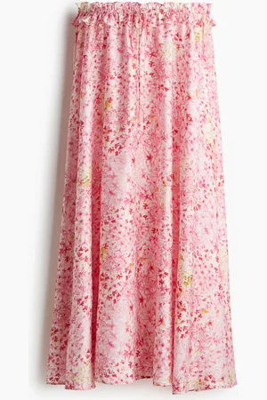 H&M Maxirock mit Volantbesatz - Pink