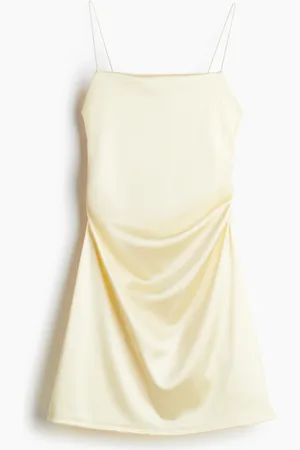 H&M Drapiertes Slip Dress - Gelb