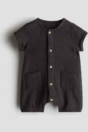 H&M Strampler aus Baumwollmusselin - Grau