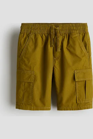 H&M Cargo-Shorts aus Baumwollpopeline - Grün