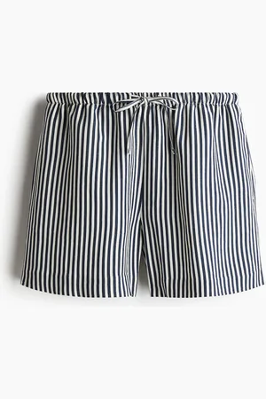 H&M Kordelzugshorts aus Leinenmix - Blau