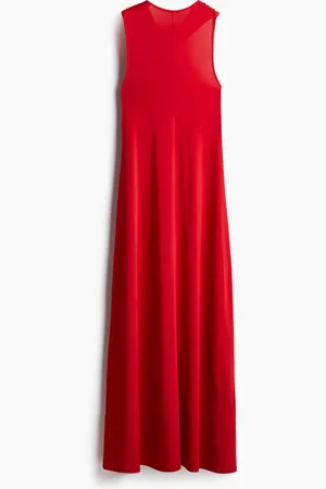 H&M Long draped dress - Rot