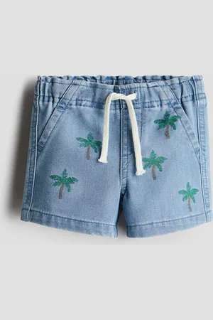 H&M Denimshorts mit Stickerei - Blau