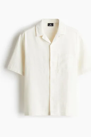 H&M Freizeithemd mit Struktur in Regular Fit - Weiß