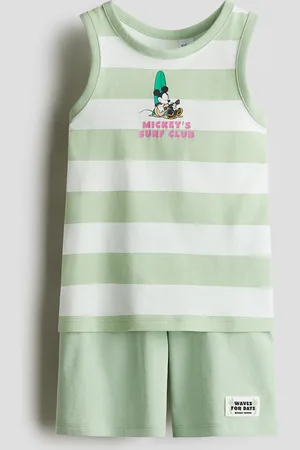 H&M Bedruckter Baumwollpyjama - Grün