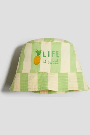 H&M Bedruckter Bucket Hat aus Twill - Gelb