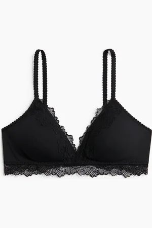H&M Wattierter BH aus weicher Mikrofaser und Spitze - Schwarz