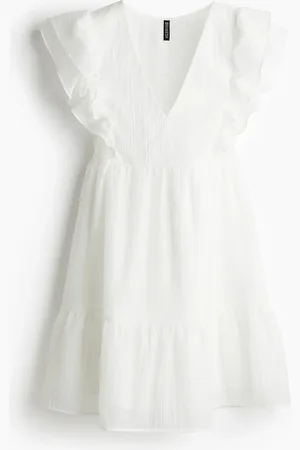 H&M Frill-trimmed dress - Weiß