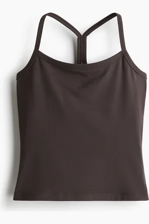 H&M Sport-Trägertop mit integriertem BH mit SoftMove ™ - Braun