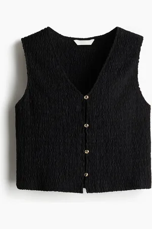 H&M Gilet aus Strukturjersey - Schwarz