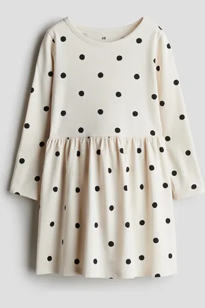 H&M Bedrucktes Baumwollkleid - Beige