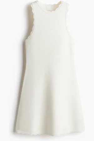 H&M Minikleid mit Wellenkanten - Weiß