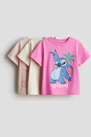 H&M 3er-Pack Shirts mit Druck - Pink