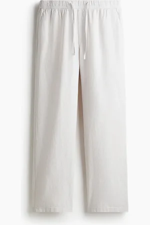 H&M Hose aus Leinenmix in Relaxed Fit - Weiß