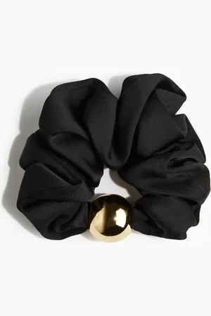 H&M Scrunchie aus Satin mit Zierelement - Schwarz