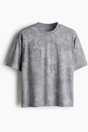 H&M Kastiges Sport-T-Shirt mit DryMove™ - Grau