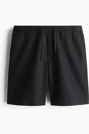H&M Shorts aus Leinenmix in Relaxed Fit - Schwarz